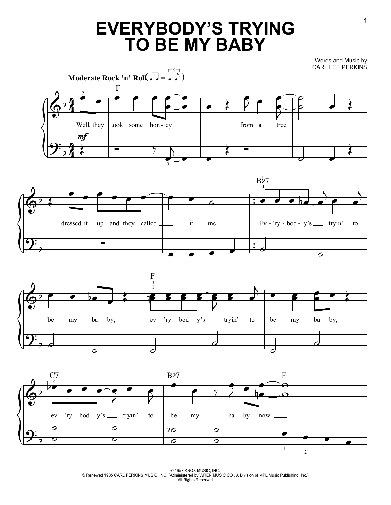 Download The Beatles Everybody's Trying To Be My Baby Sheet Music