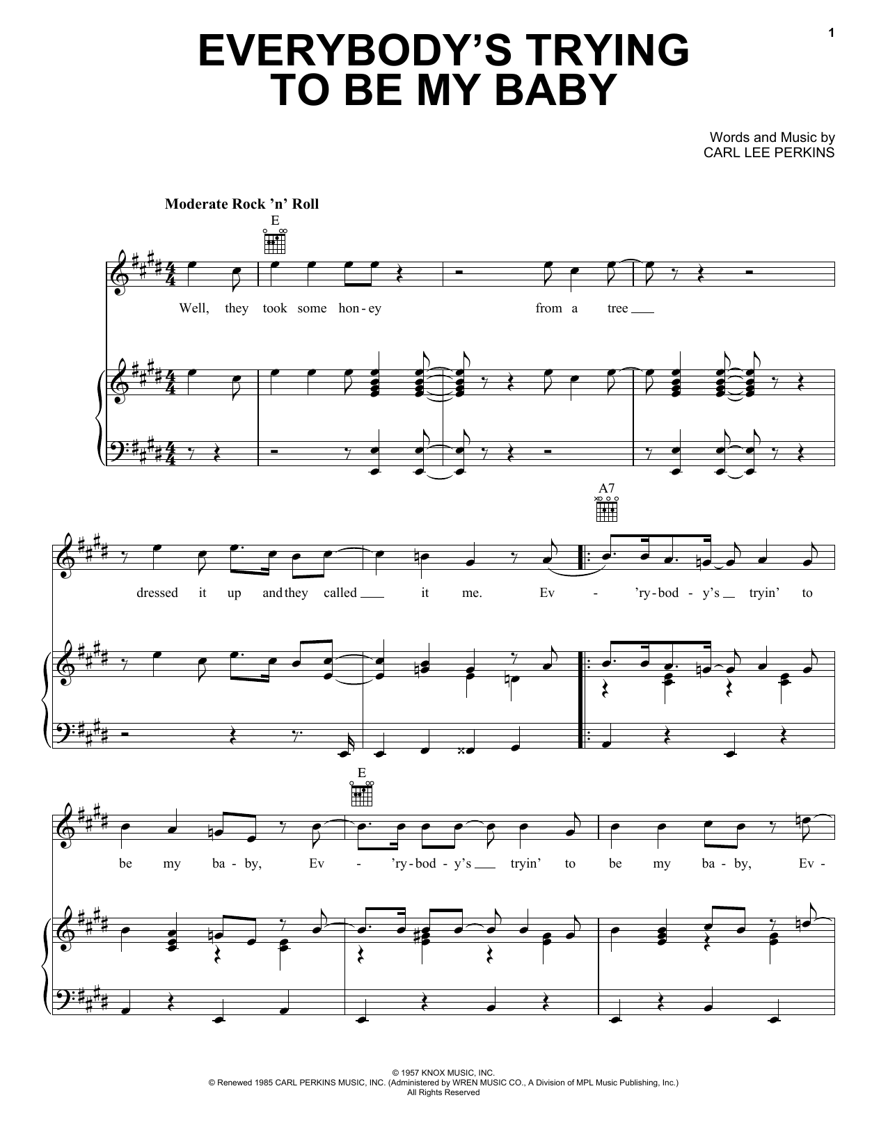 Download The Beatles Everybody's Trying To Be My Baby Sheet Music