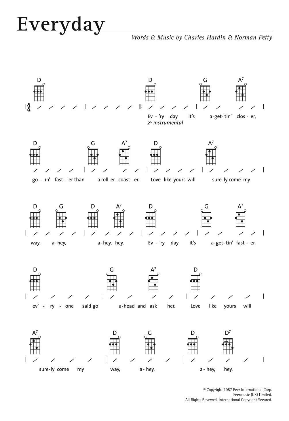 Download Buddy Holly Everyday Sheet Music