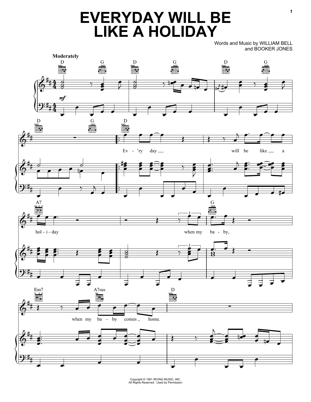 Download Eric Clapton Everyday Will Be Like A Holiday Sheet Music