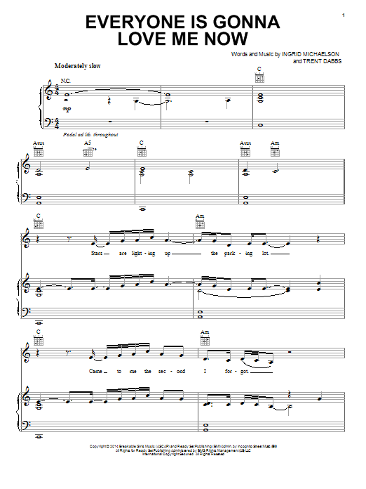 Download Ingrid Michaelson Everyone Is Gonna Love Me Now Sheet Music
