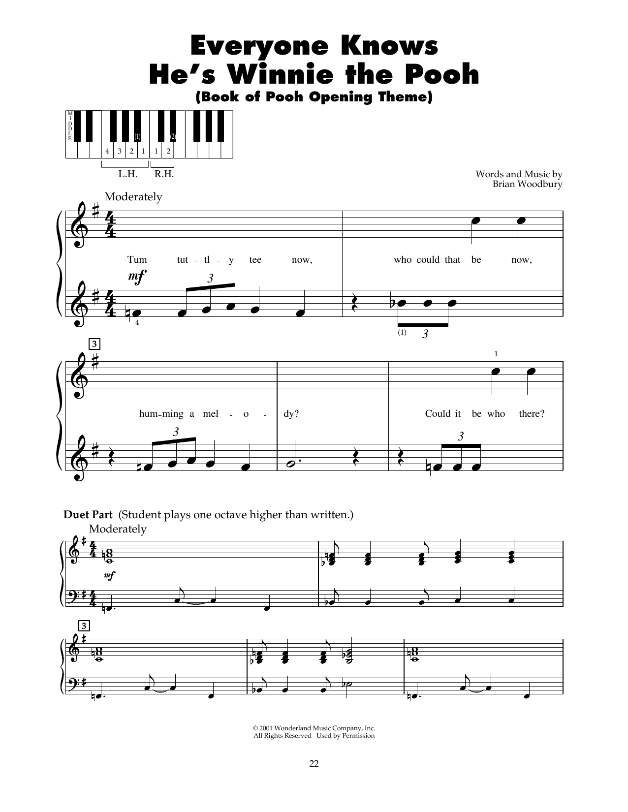 Download Brian Woodbury Everyone Knows He's Winnie The Pooh (Bo Sheet Music