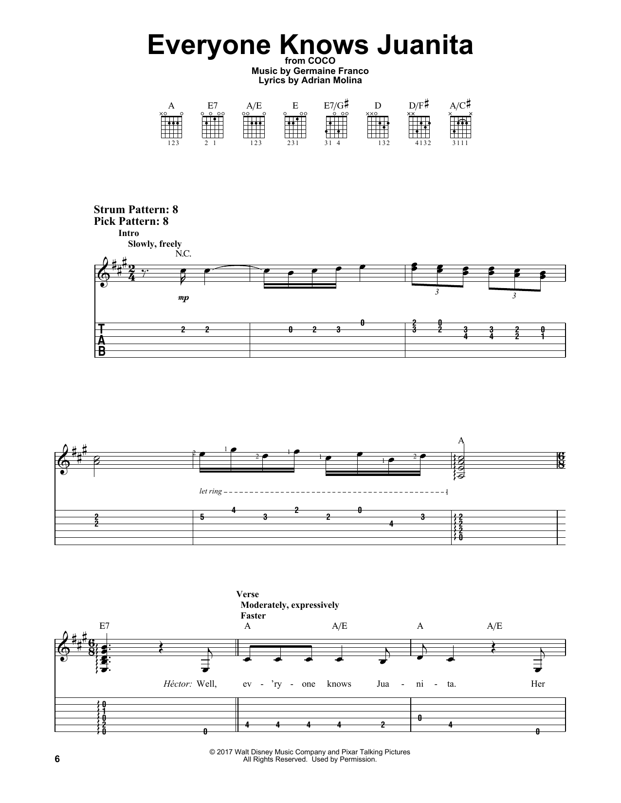 Download Germaine Franco & Adrian Molina Everyone Knows Juanita (from Coco) Sheet Music