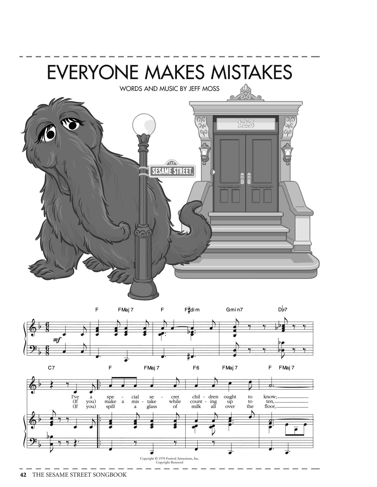 Jeff Moss Everyone Makes Mistakes (from Sesame Street) sheet music notes printable PDF score