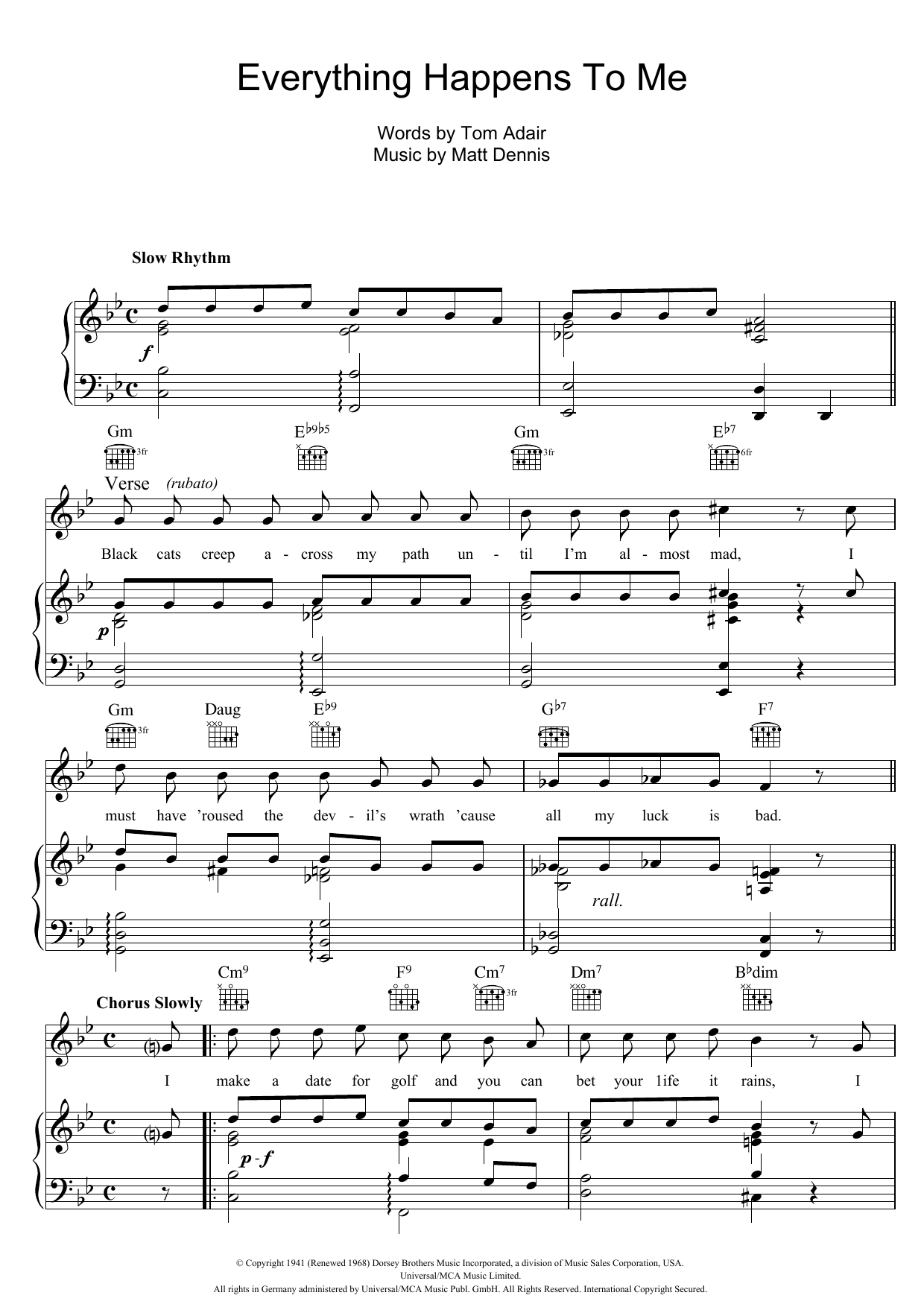 Download Frank Sinatra Everything Happens To Me Sheet Music