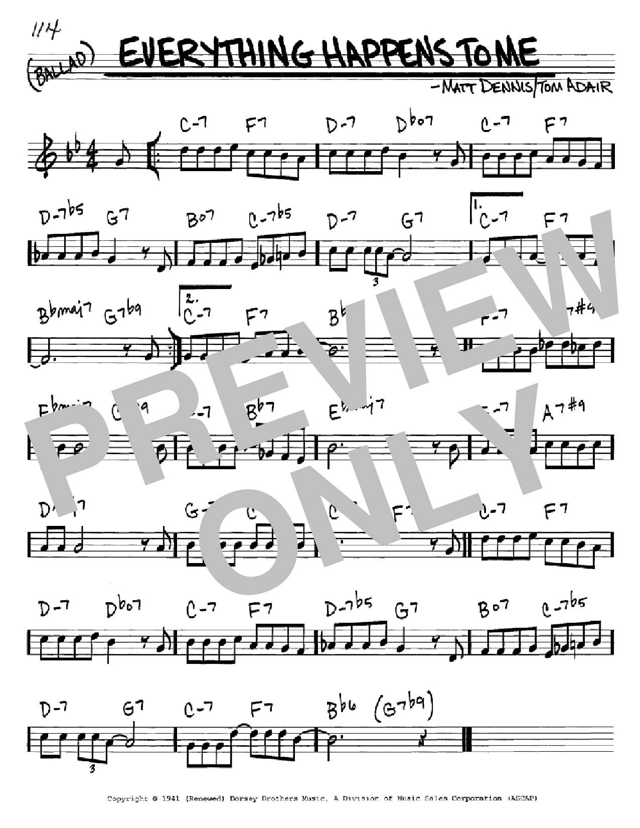 Download Frank Sinatra Everything Happens To Me Sheet Music