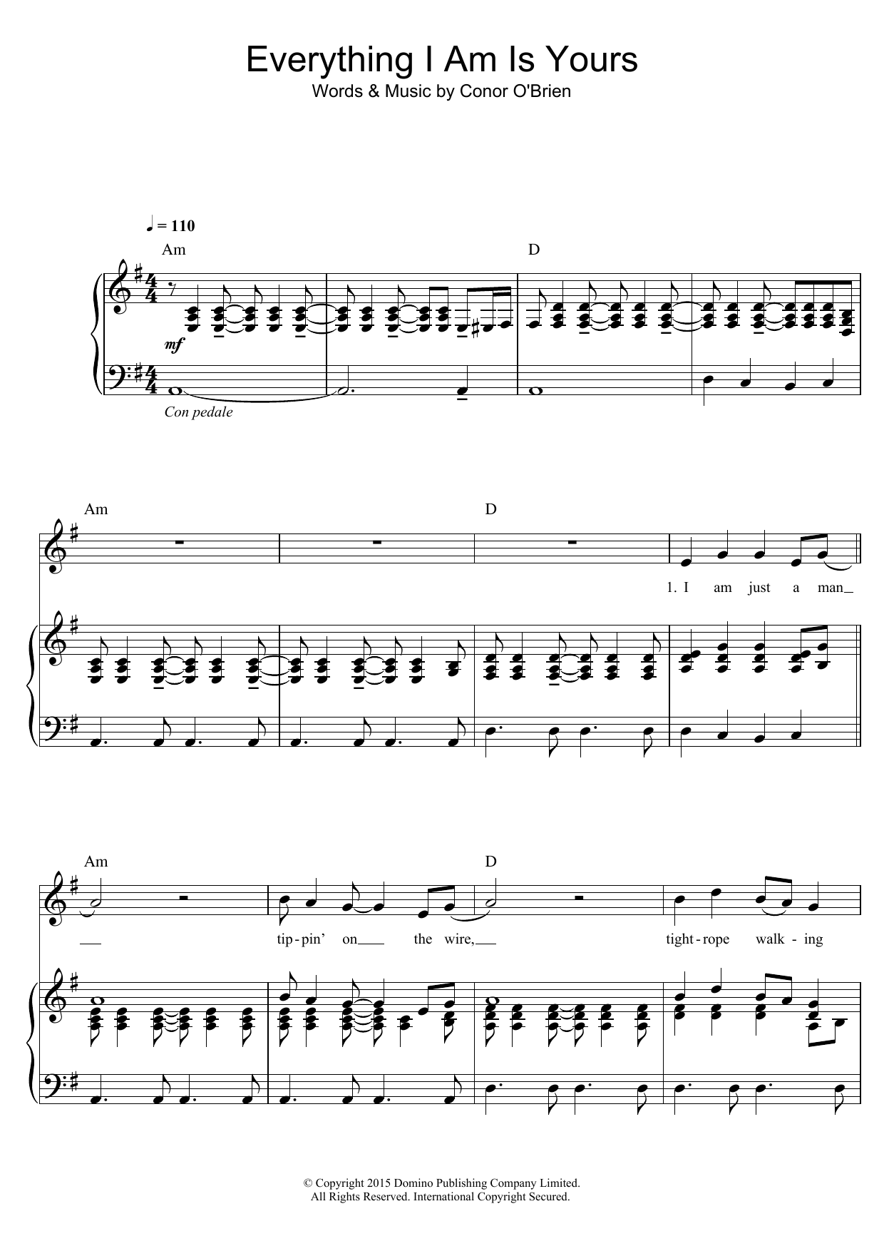 Download Villagers Everything I Am Is Yours Sheet Music