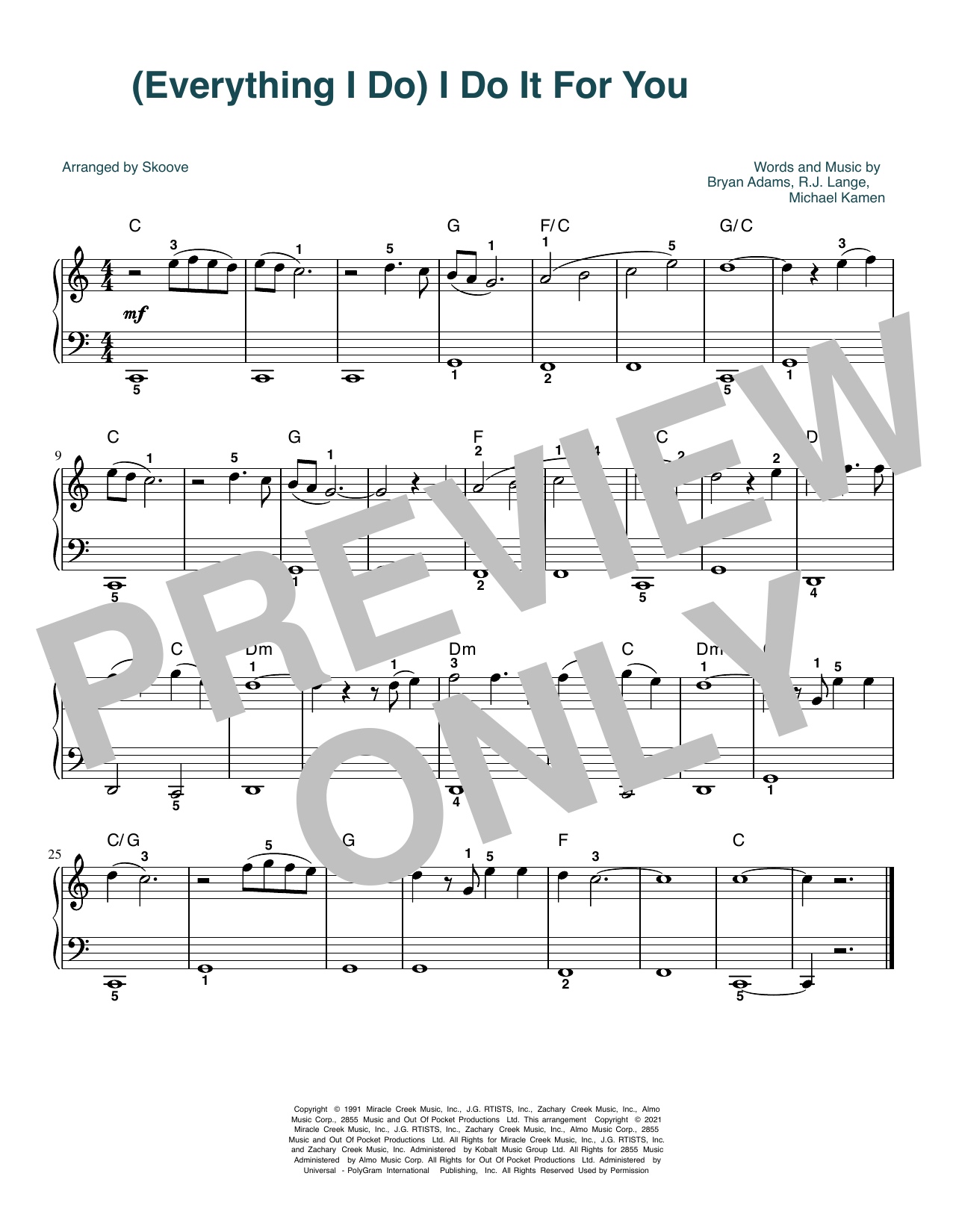 Download Brandy (Everything I Do) I Do It For You (arr. Sheet Music