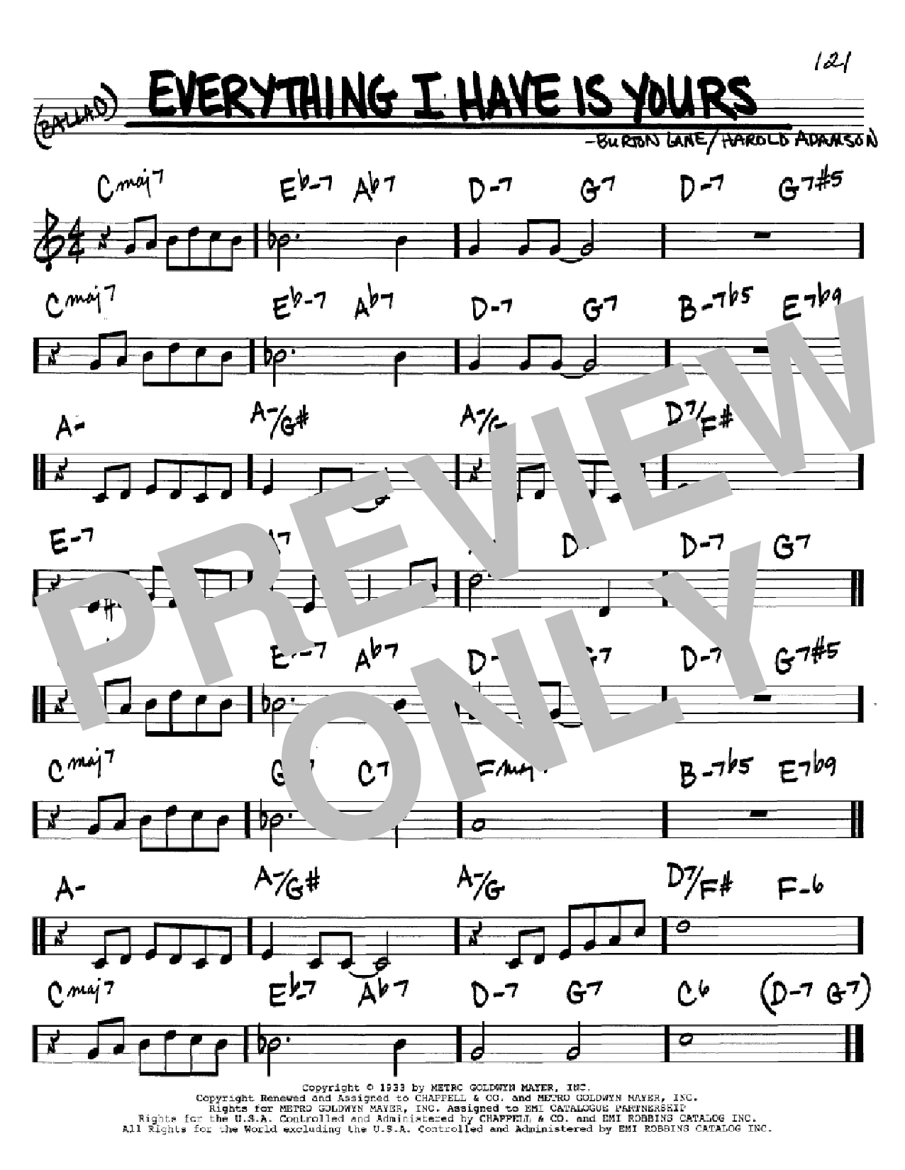 Download Harold Adamson Everything I Have Is Yours Sheet Music