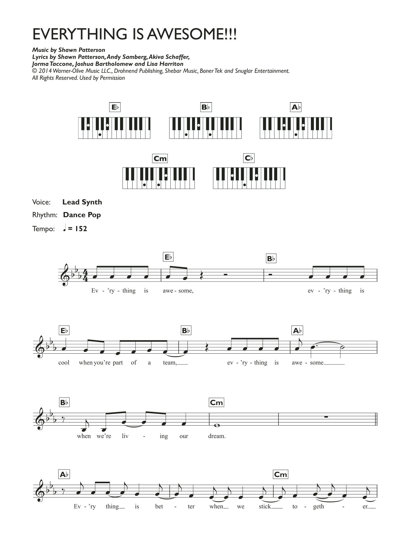 Download Tegan and Sara Everything Is Awesome (featuring The Lo Sheet Music