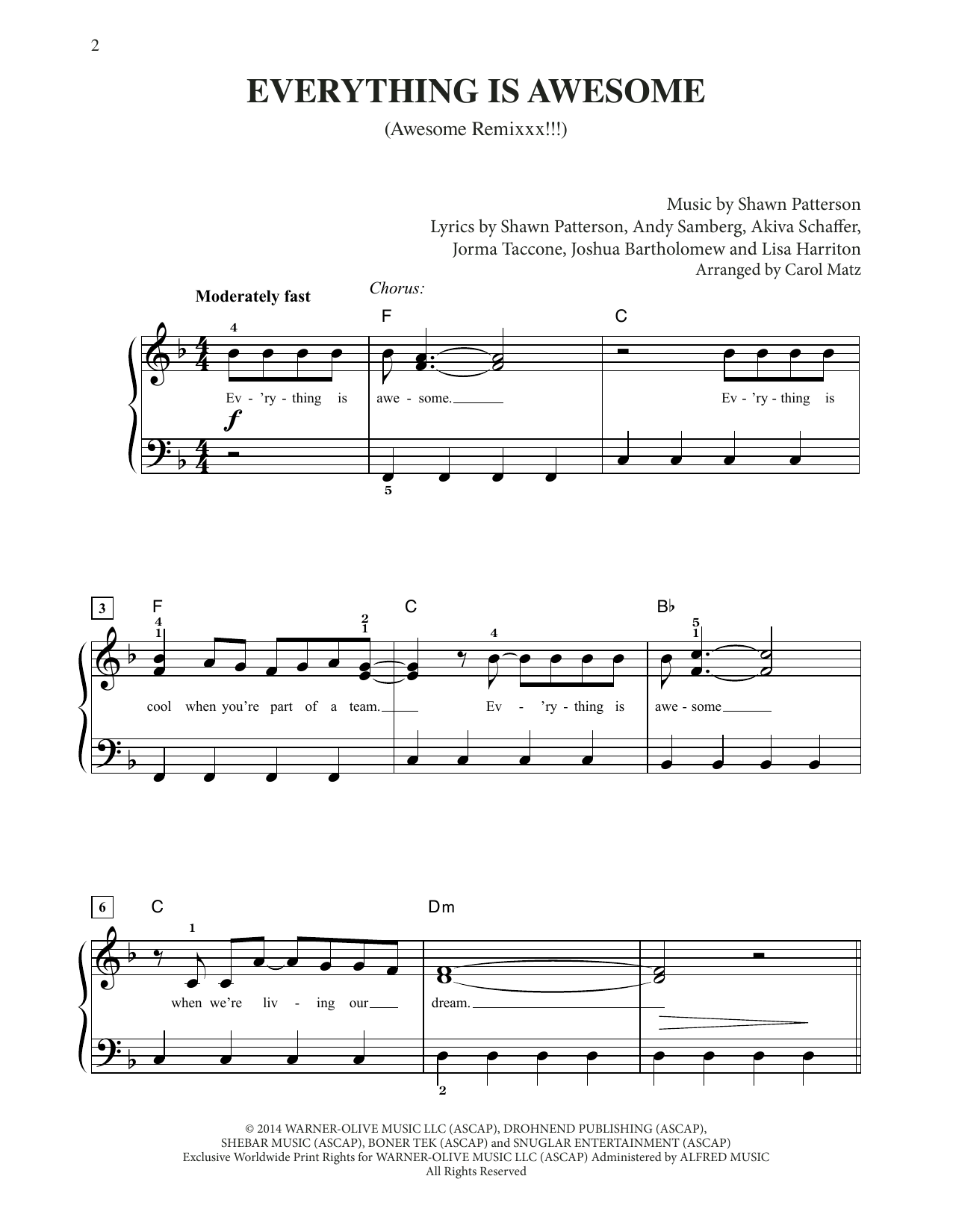 Download Tegan and Sara Everything Is Awesome (from The Lego Mo Sheet Music