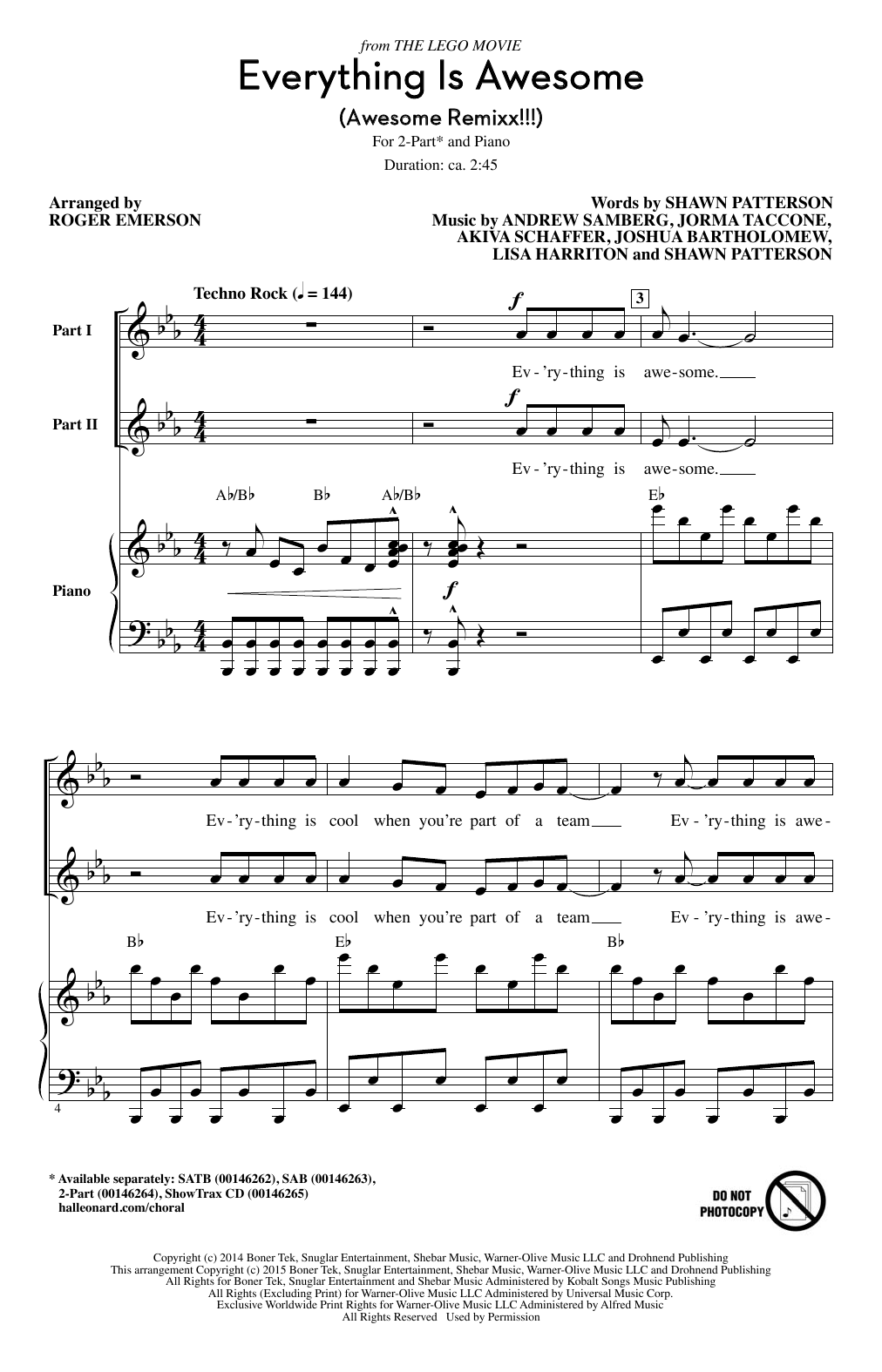 Download Tegan and Sara Everything Is Awesome (Awesome Remixx!! Sheet Music