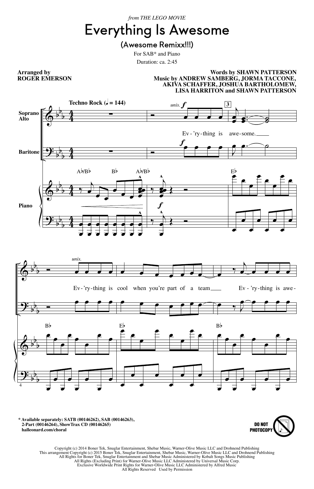 Download Tegan and Sara Everything Is Awesome (Awesome Remixx!! Sheet Music