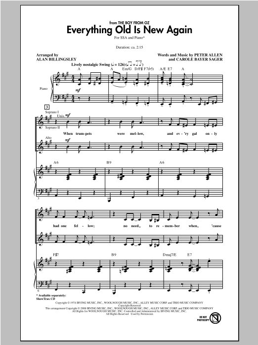 Download Alan Billingsley Everything Old Is New Again Sheet Music