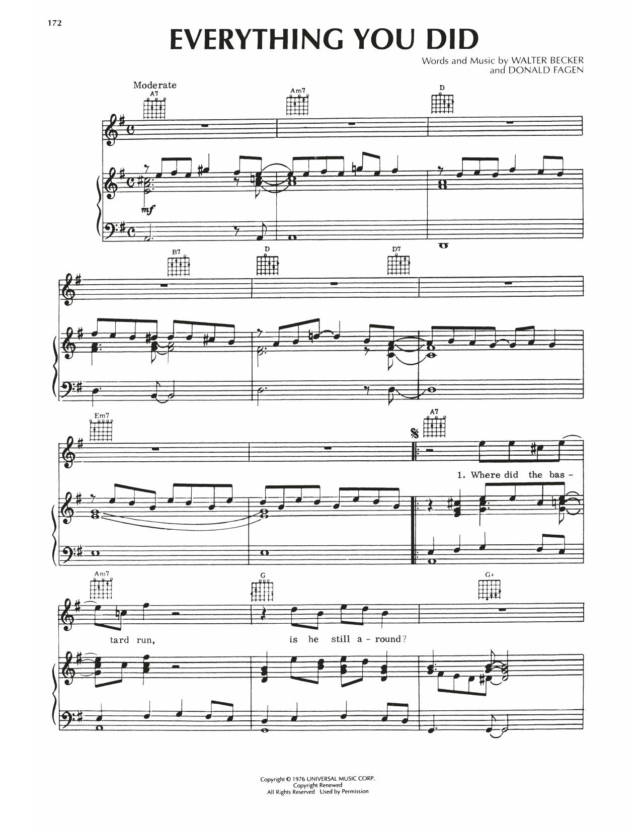 Download Steely Dan Everything You Did Sheet Music