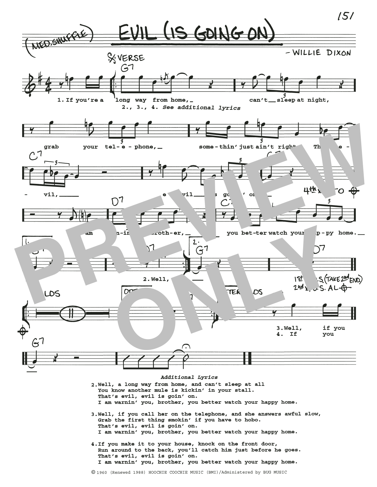 Download Eric Clapton Evil (Is Going On) Sheet Music