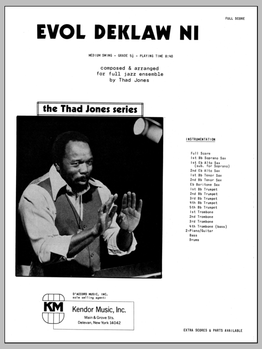 Download Thad Jones Evol Deklaw Ni - Full Score Sheet Music