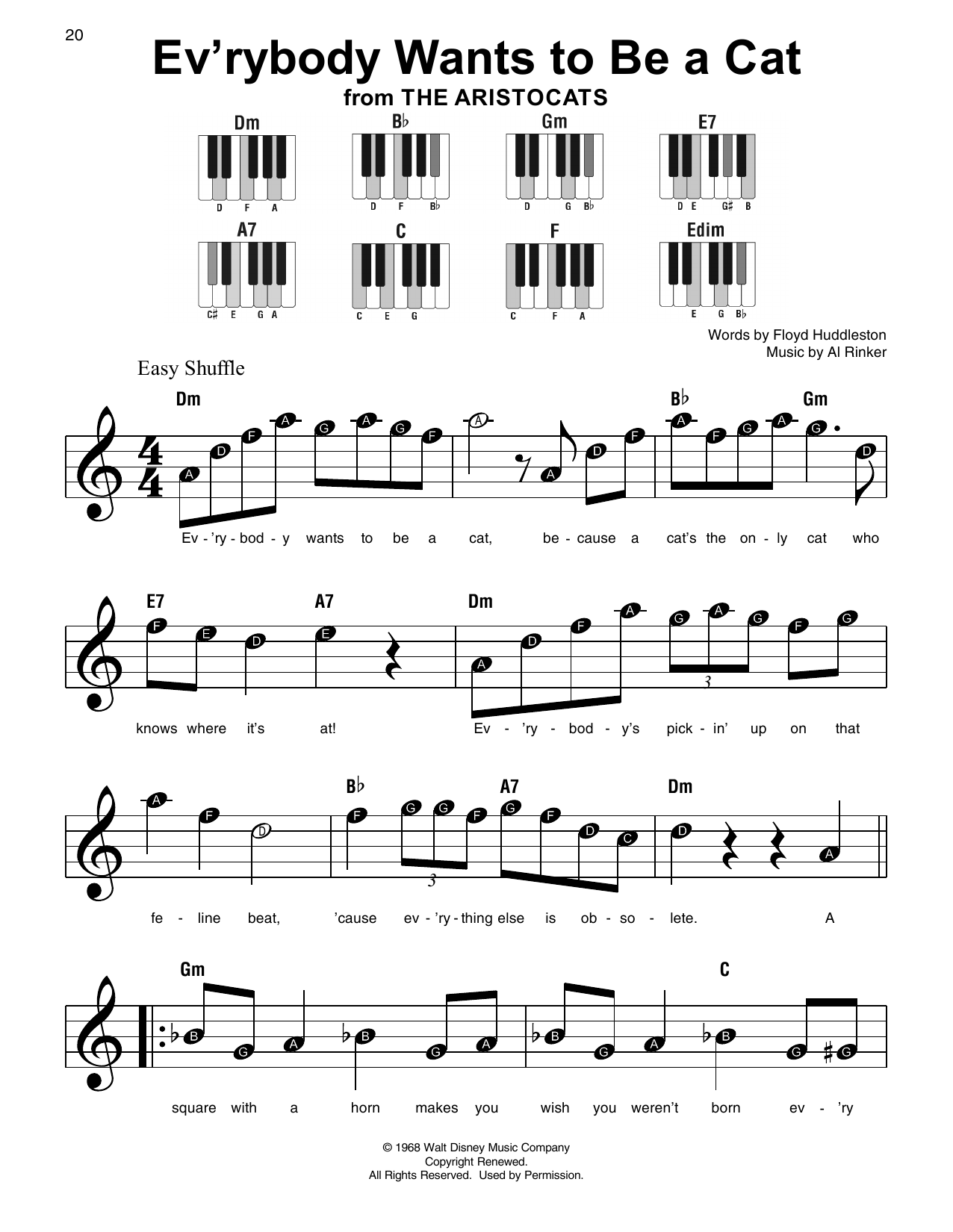 Download Al Rinker Ev'rybody Wants To Be A Cat (from The A Sheet Music