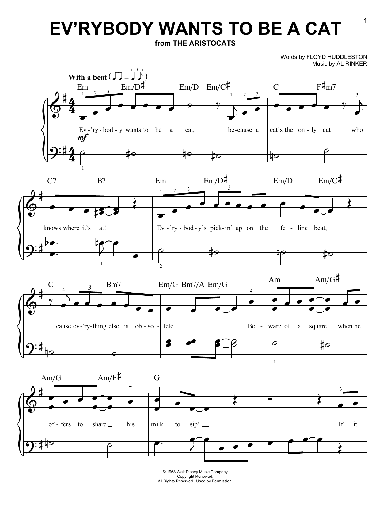 Download Al Rinker Ev'rybody Wants To Be A Cat (from The A Sheet Music