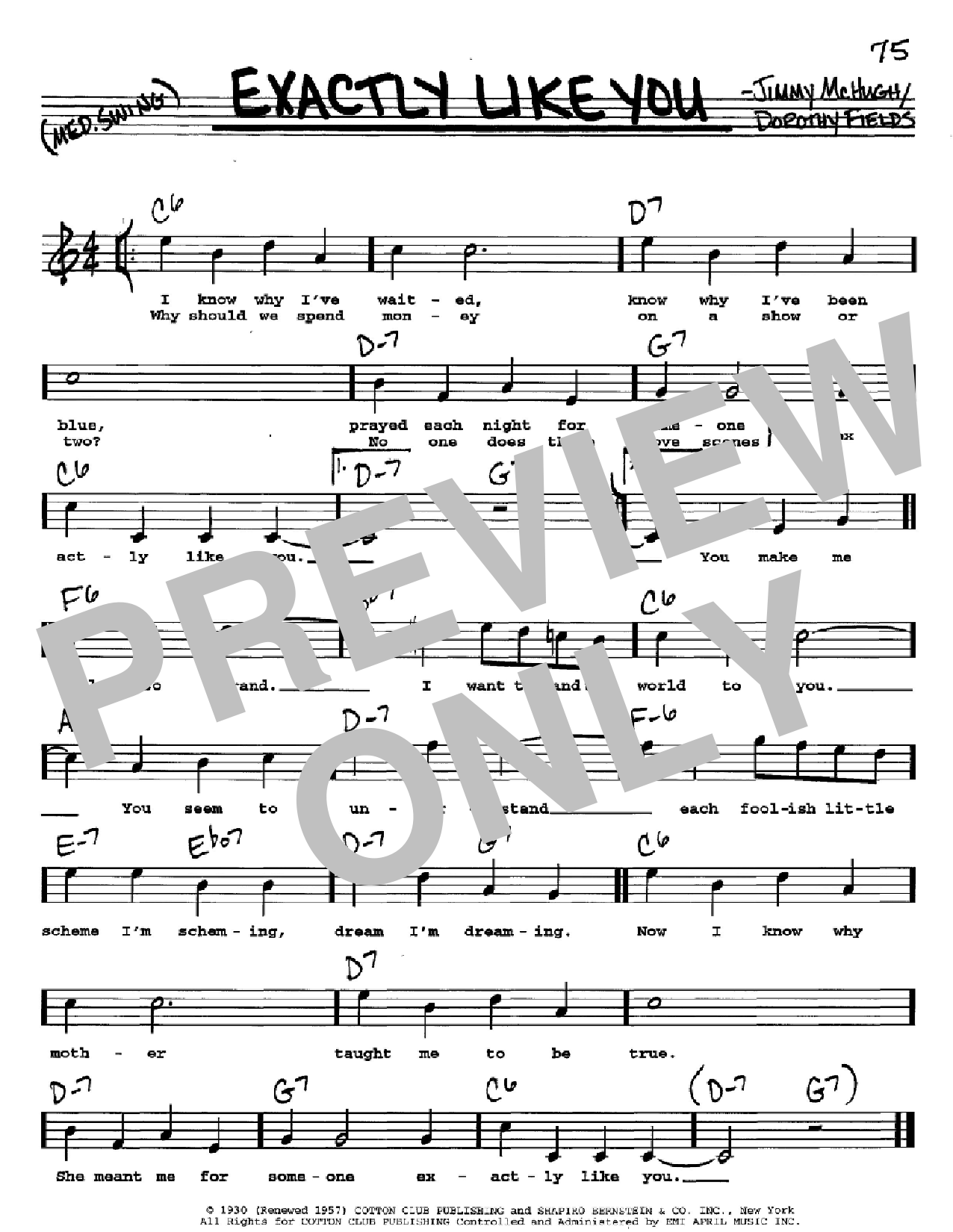 Download Dorothy Fields Exactly Like You Sheet Music