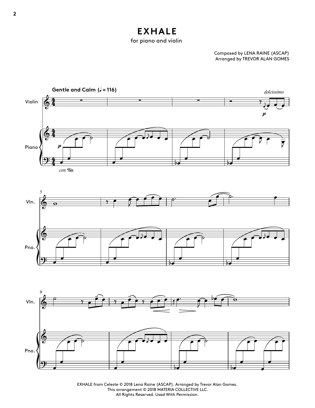Download Lena Raine Exhale (from Celeste Piano Collections) Sheet Music