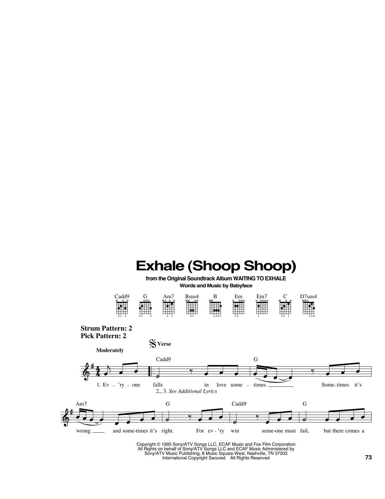 Download Whitney Houston Exhale (Shoop Shoop) Sheet Music