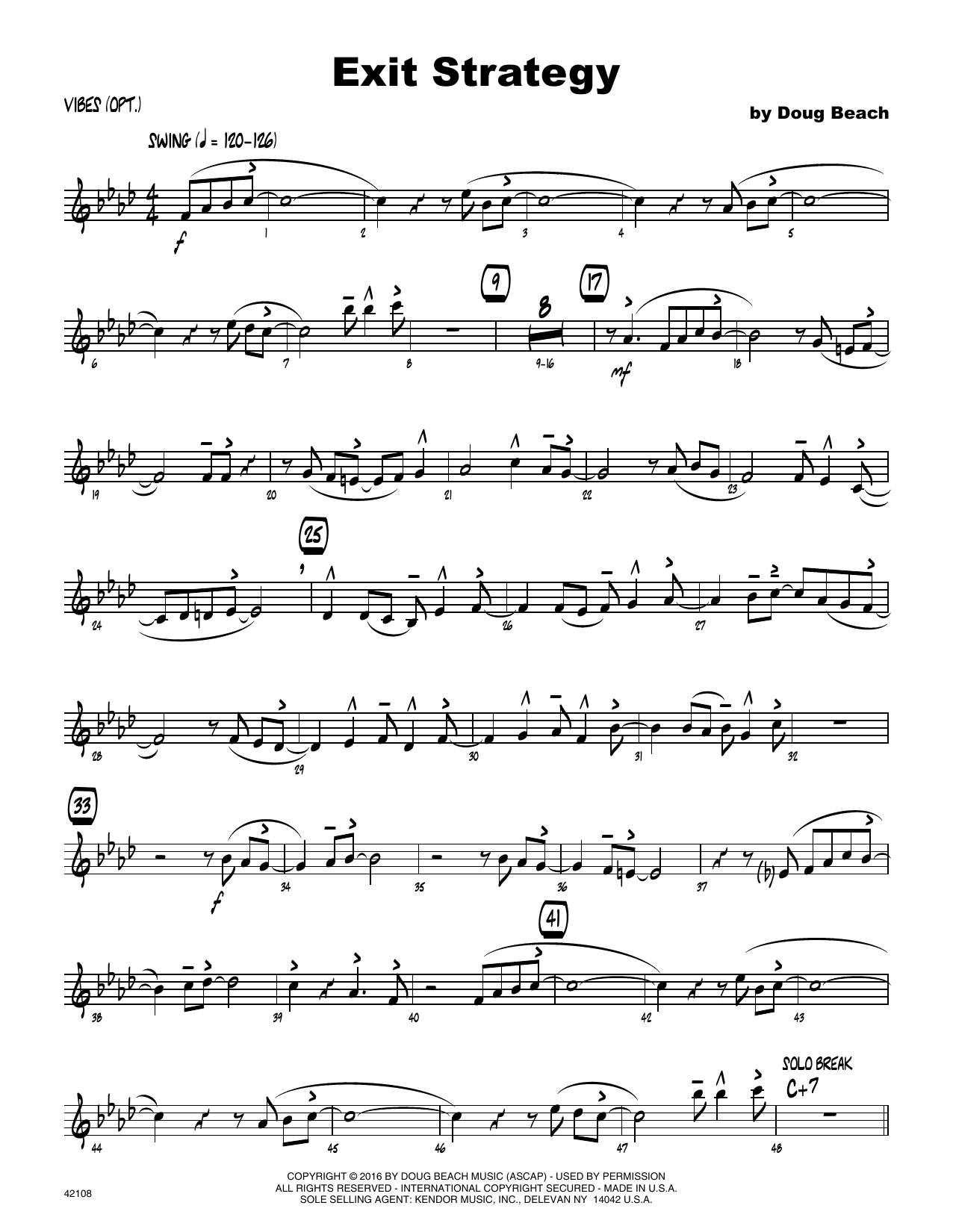 Download Doug Beach Exit Strategy - Vibes Sheet Music