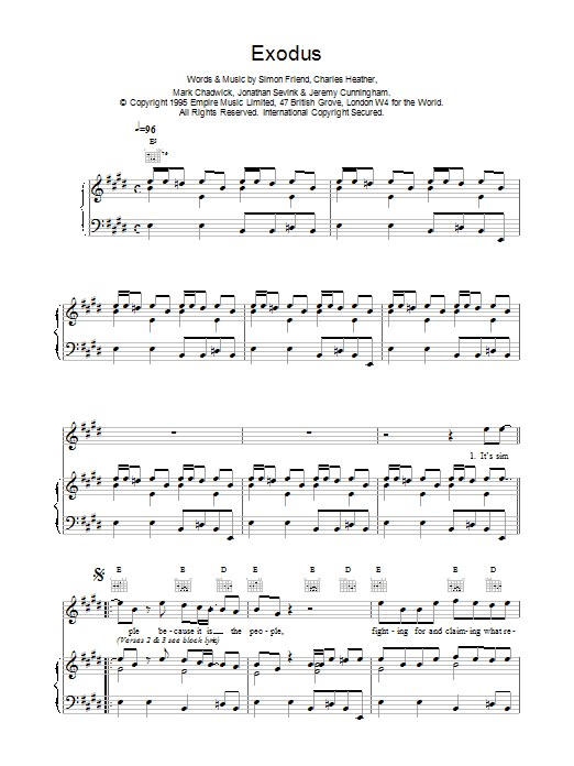 The Levellers Exodus sheet music notes printable PDF score