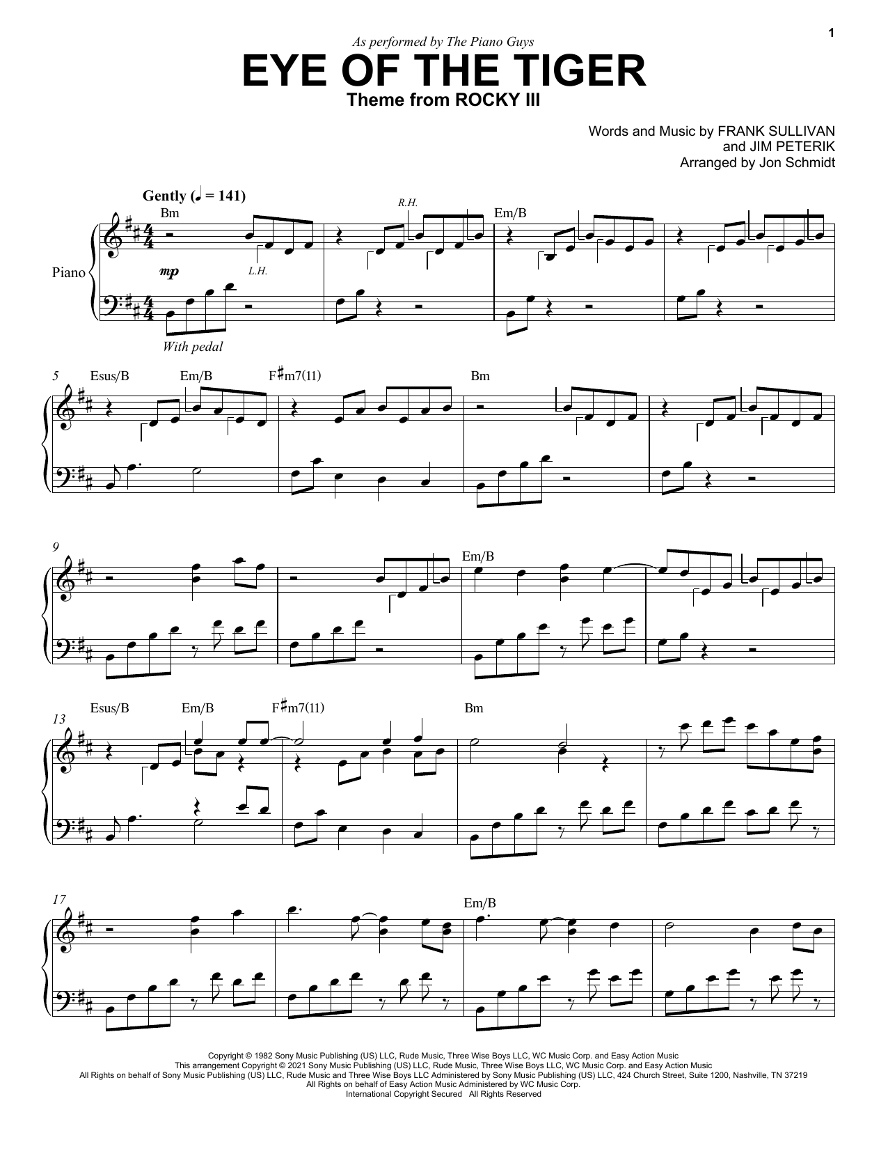 Download The Piano Guys Eye Of The Tiger Sheet Music