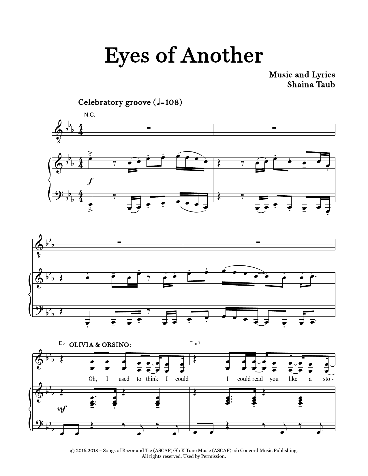 Download Shaina Taub Eyes Of Another (from Twelfth Night) Sheet Music