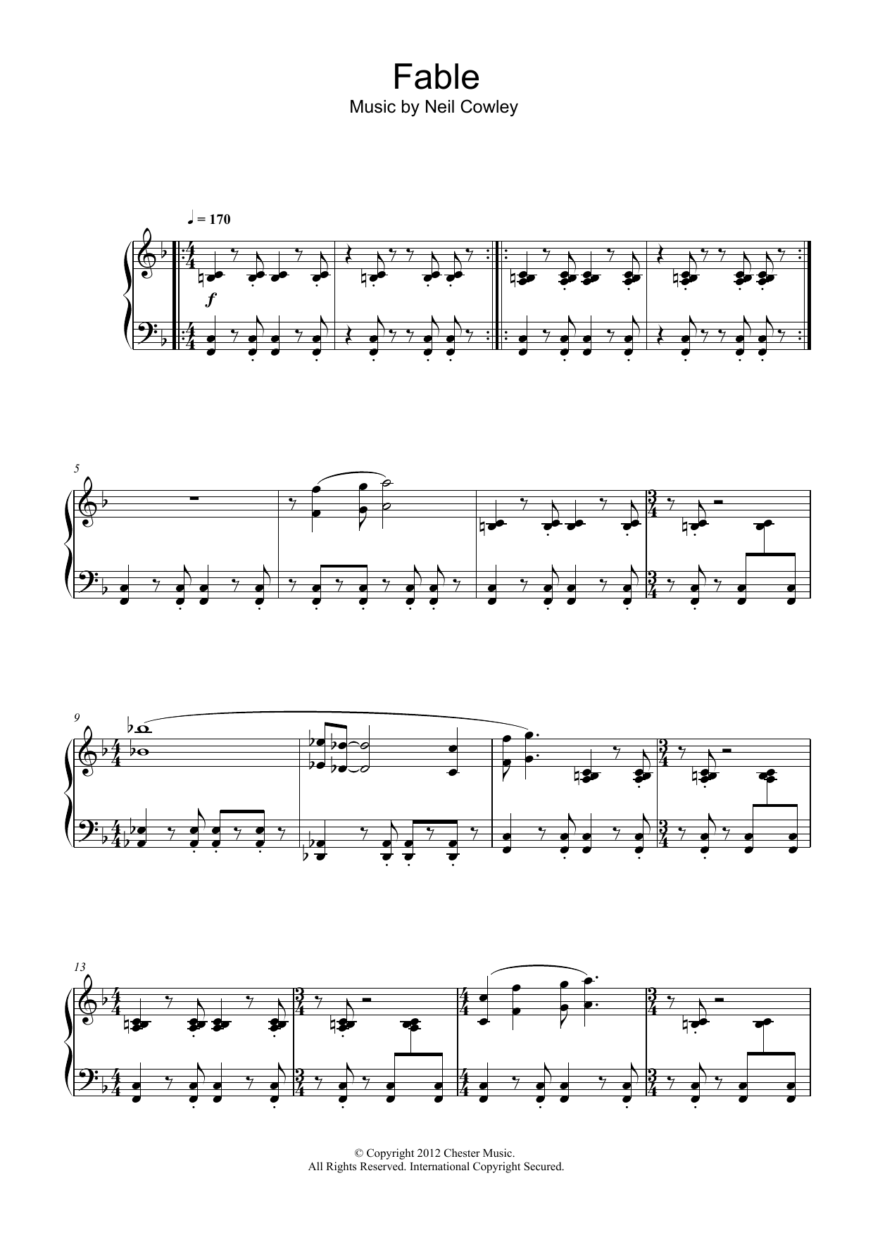 Download Neil Cowley Trio Fable Sheet Music