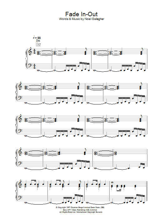 Download Oasis Fade In-Out Sheet Music