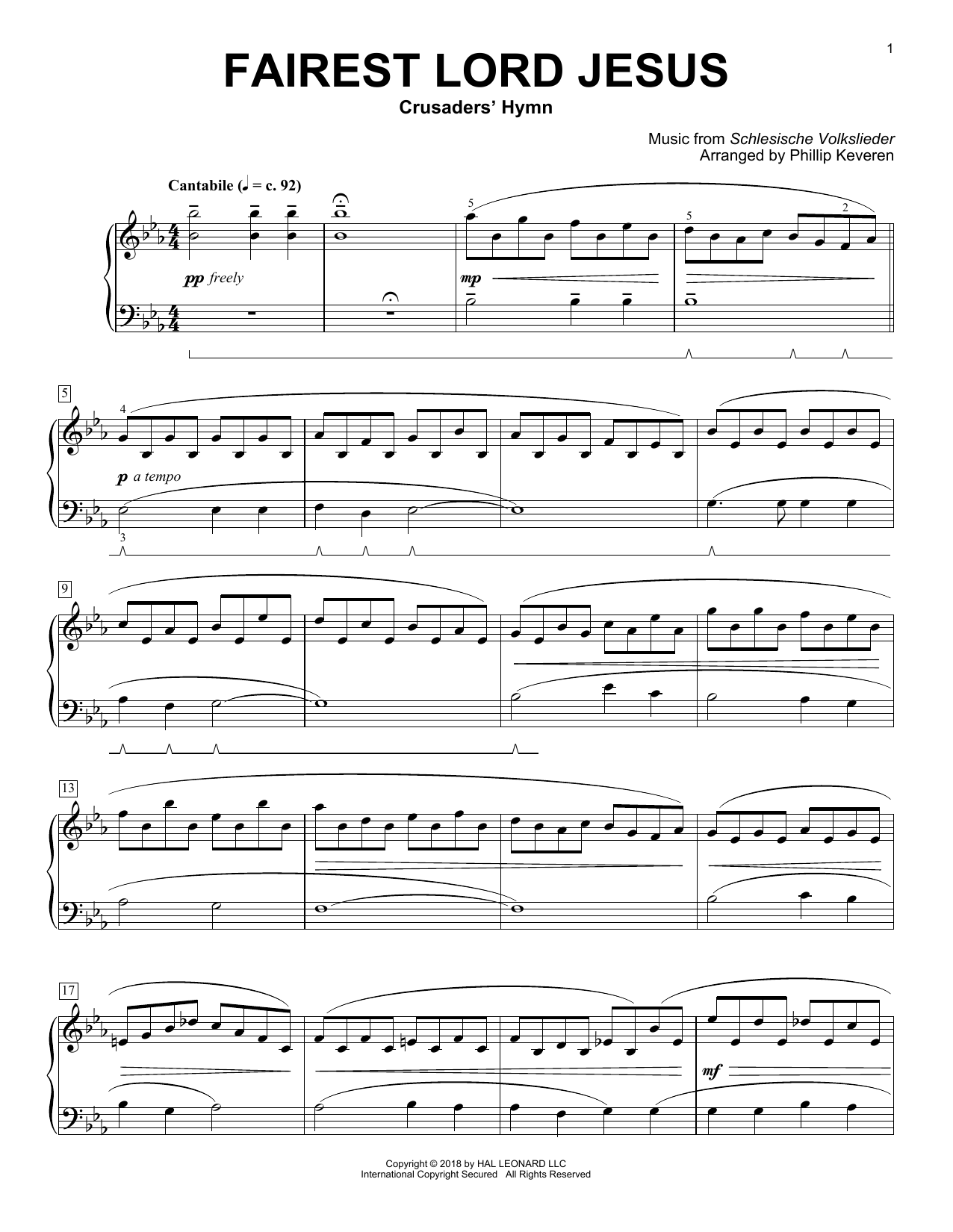 Download Traditional Hymn Fairest Lord Jesus [Classical version] Sheet Music