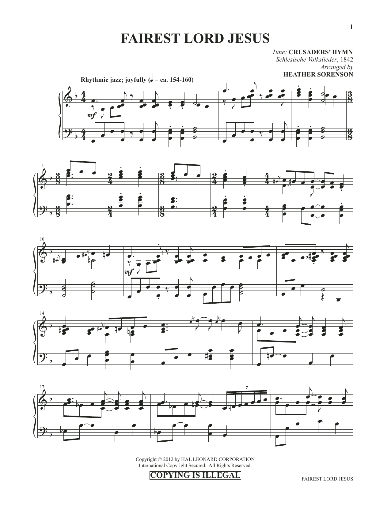 Download Heather Sorenson Fairest Lord Jesus (from Images: Sacred Sheet Music