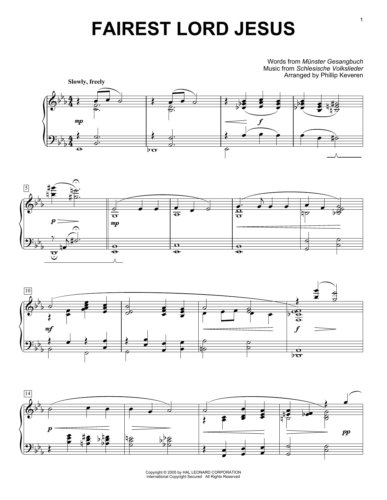 Download Munster Gesangbuch Fairest Lord Jesus [Jazz version] (arr. Sheet Music
