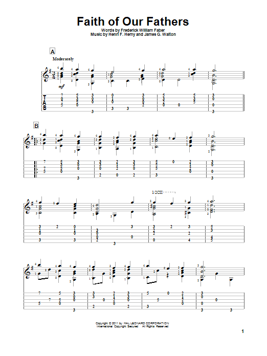 Download Frederick William Faber Faith Of Our Fathers Sheet Music
