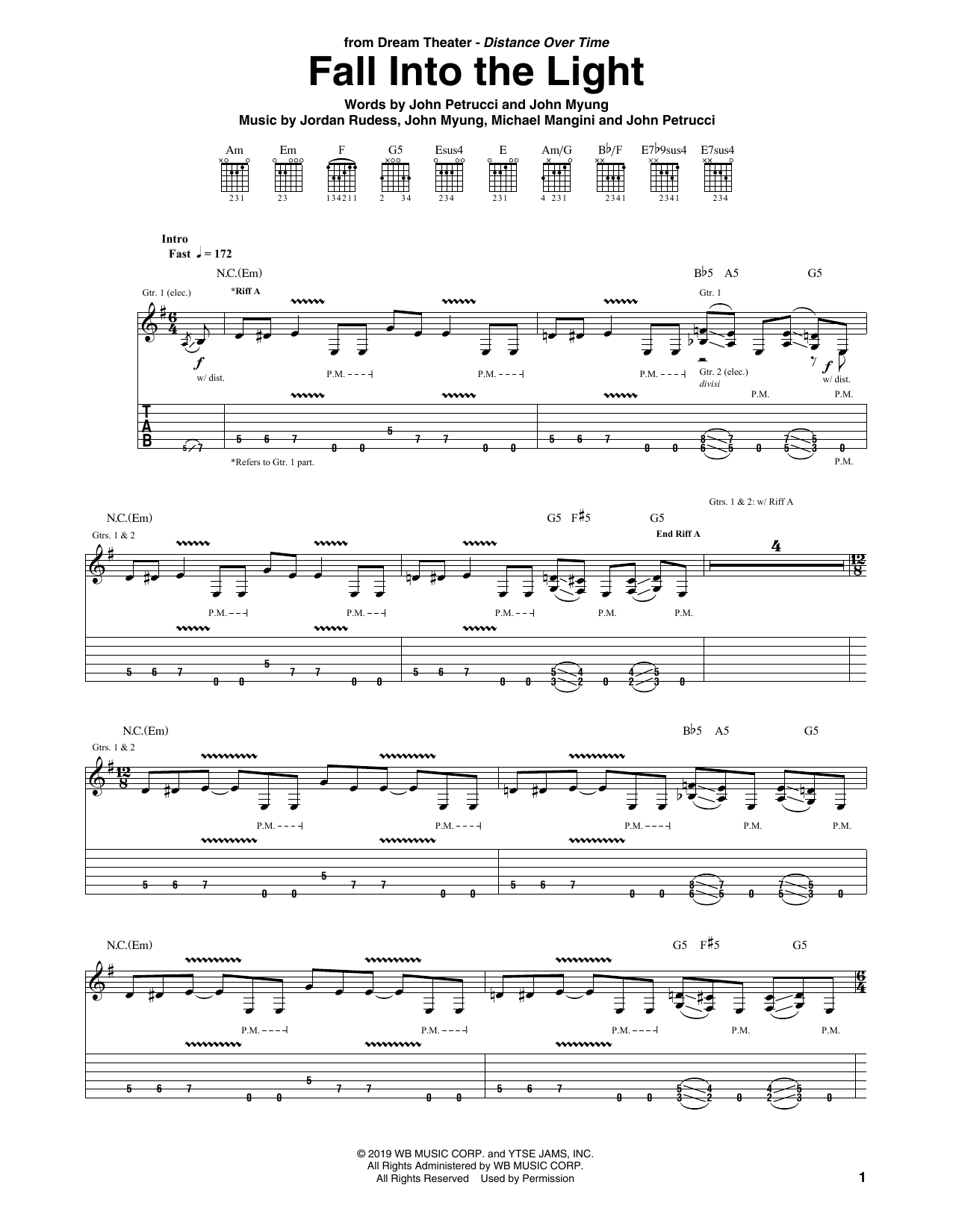 Download Dream Theater Fall Into The Light Sheet Music