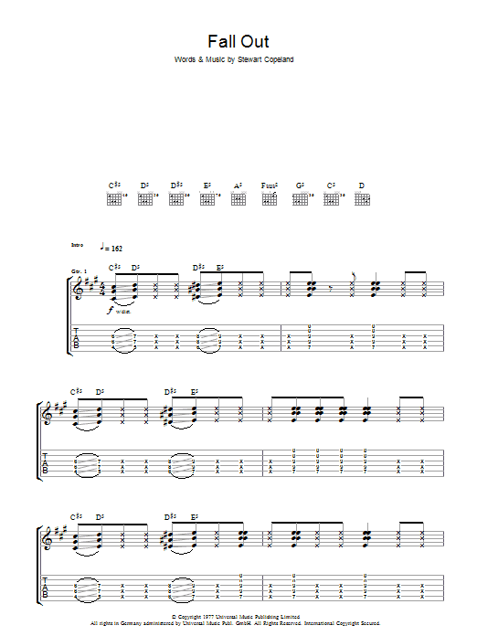 Download The Police Fall Out Sheet Music