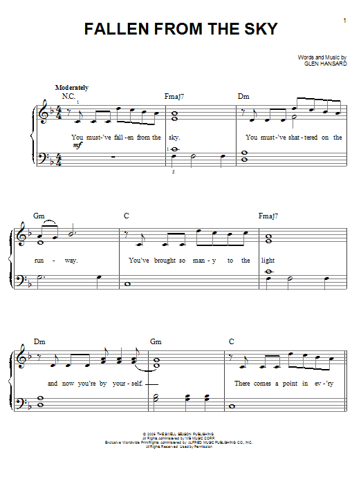Download The Swell Season Fallen From The Sky Sheet Music