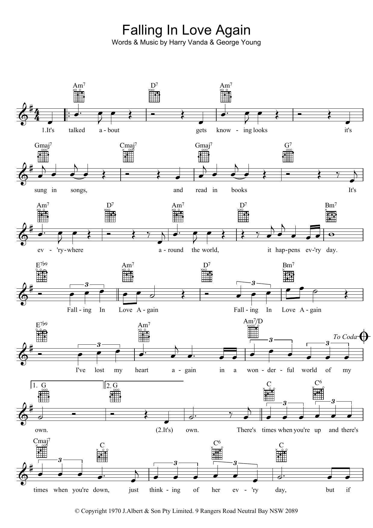 Download Ted Mulry Falling In Love Again Sheet Music