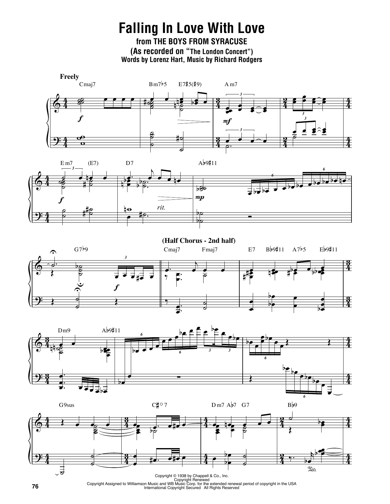 Download Oscar Peterson Falling In Love With Love Sheet Music