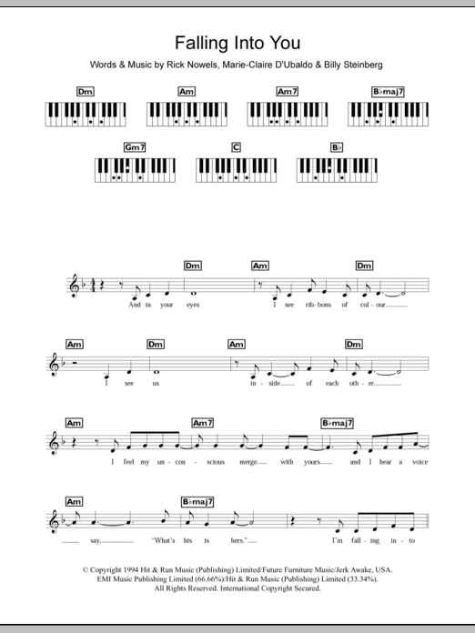 Download Celine Dion Falling Into You Sheet Music