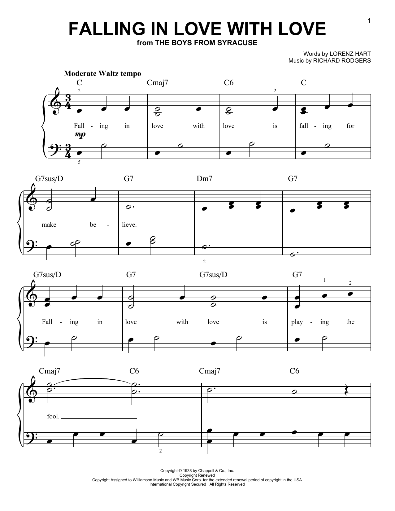 Download Rodgers & Hart Falling In Love With Love Sheet Music