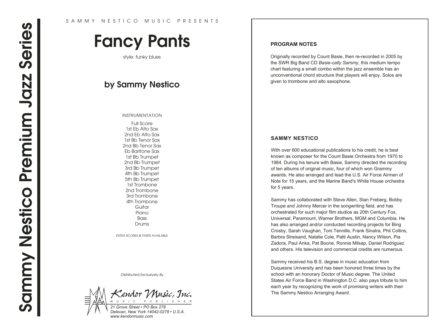 Download Sammy Nestico Fancy Pants - Full Score Sheet Music