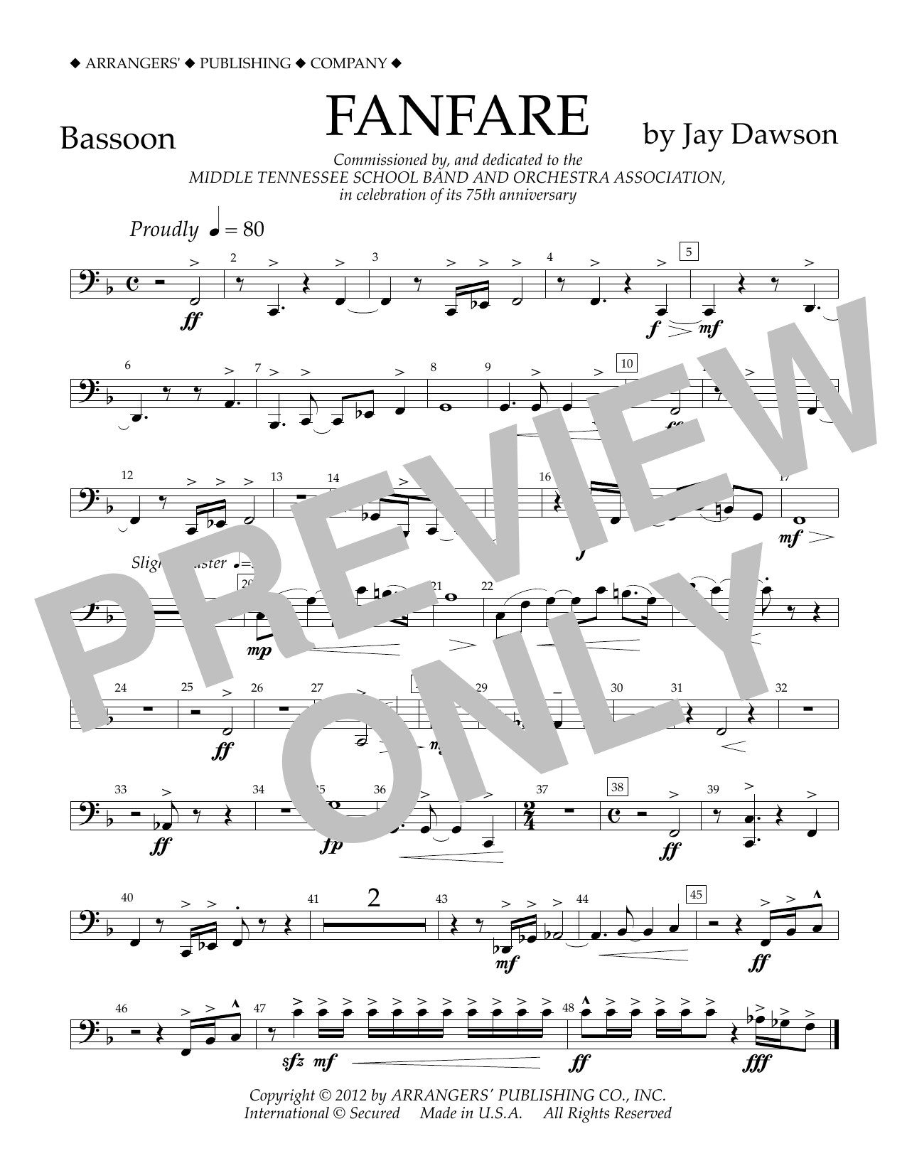 Download Jay Dawson Fanfare - Bassoon Sheet Music