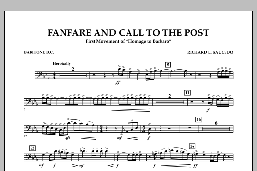 Download Richard L. Saucedo Fanfare and Call to the Post - Baritone Sheet Music