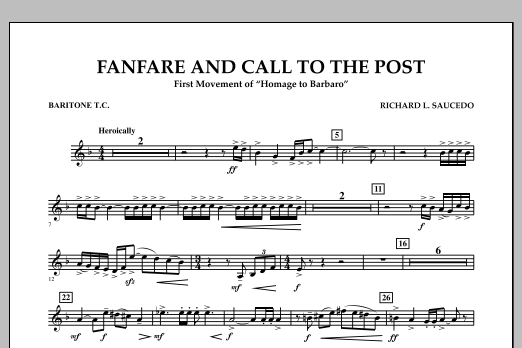 Download Richard L. Saucedo Fanfare and Call to the Post - Baritone Sheet Music