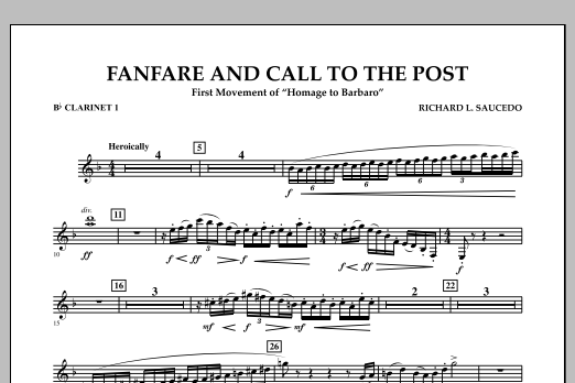 Download Richard L. Saucedo Fanfare and Call to the Post - Bb Clari Sheet Music
