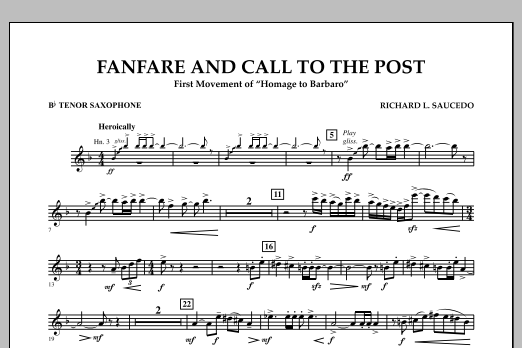 Download Richard L. Saucedo Fanfare and Call to the Post - Bb Tenor Sheet Music