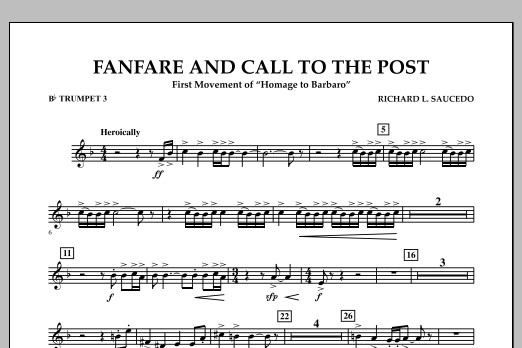 Download Richard L. Saucedo Fanfare and Call to the Post - Bb Trump Sheet Music